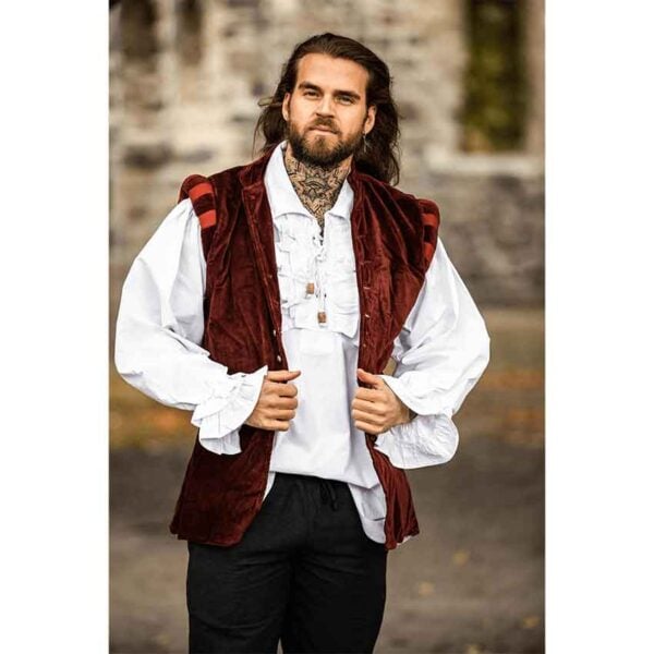 Dracula Ruffled Pirate Shirt - White