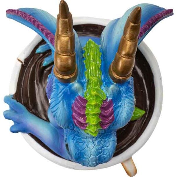 Cup of Tea with Blue Dragon Statue