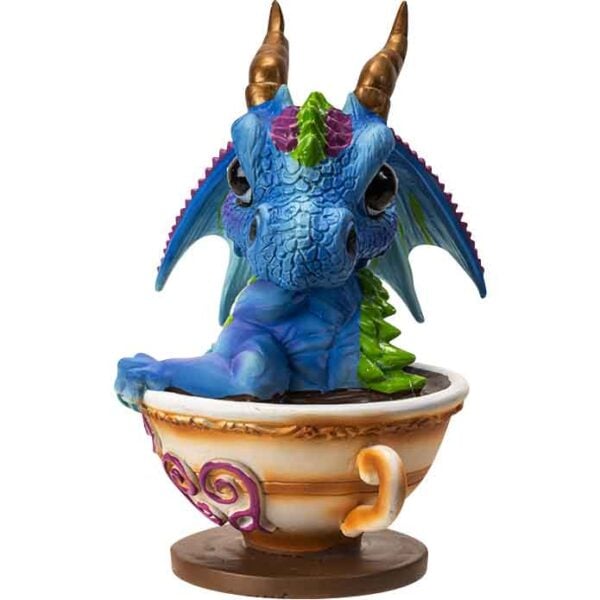 Cup of Tea with Blue Dragon Statue