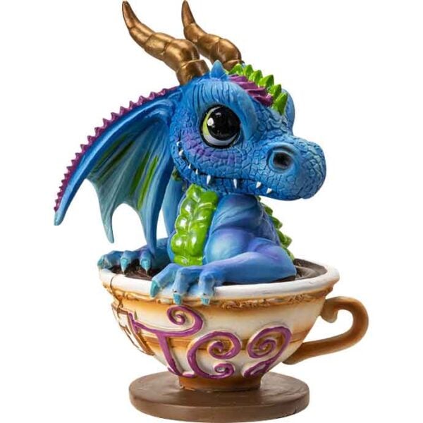 Cup of Tea with Blue Dragon Statue