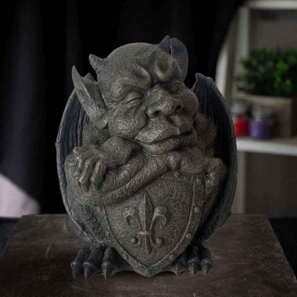 Sleeping Gargoyle with Shield Statue