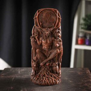 Red Cernunnos Forest Lord Statue