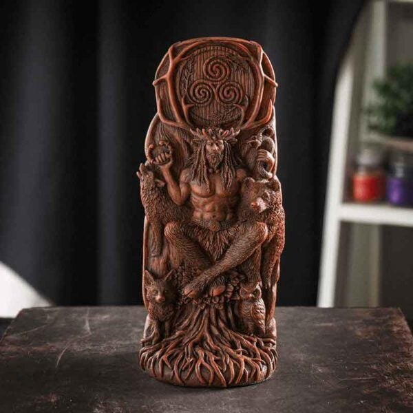 Red Cernunnos Forest Lord Statue