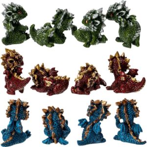 Mini Spiky Dragon Statues - Set of 12