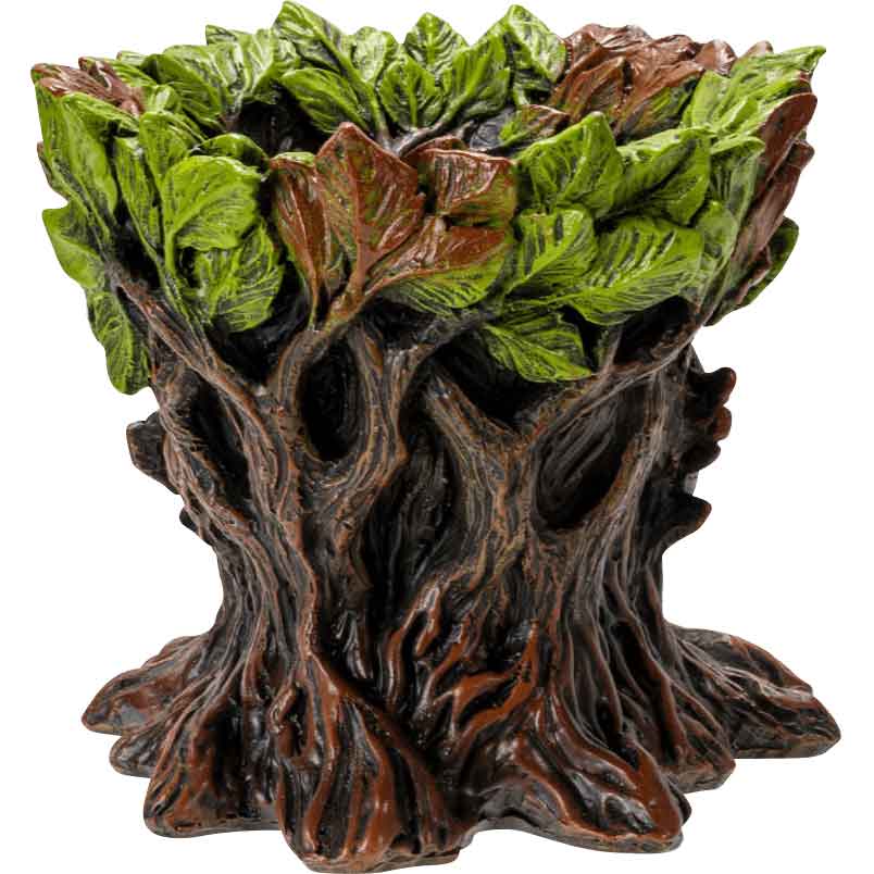 Three Greenman Cone Incense Burner