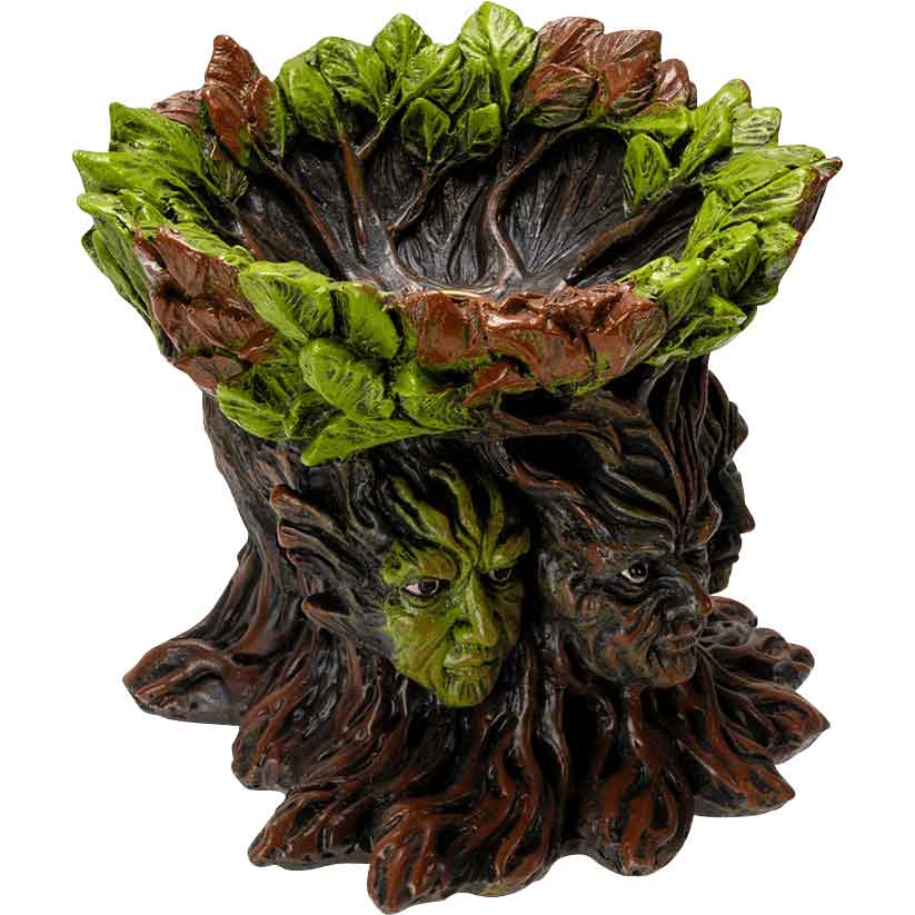 Three Greenman Cone Incense Burner