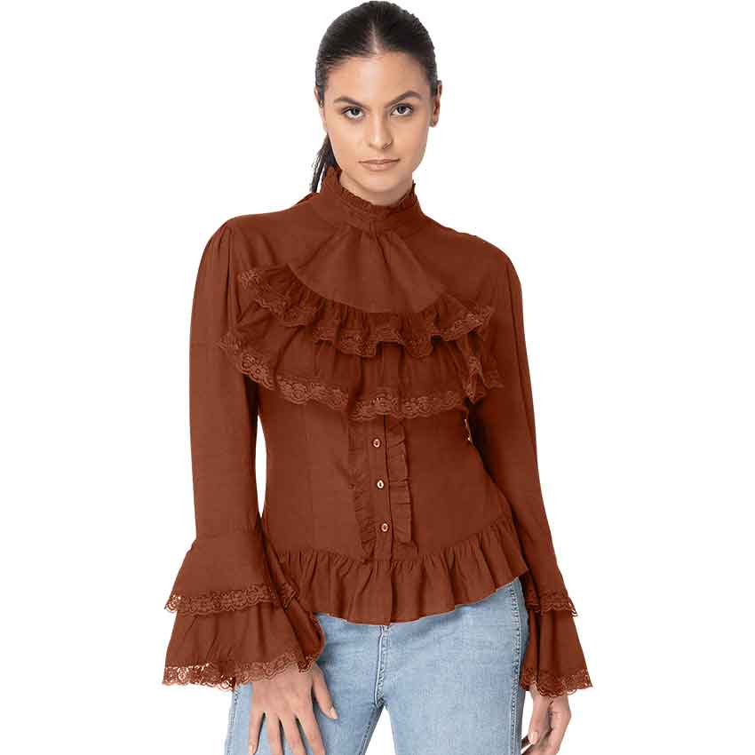 Victorian Lace Ruffled Blouse