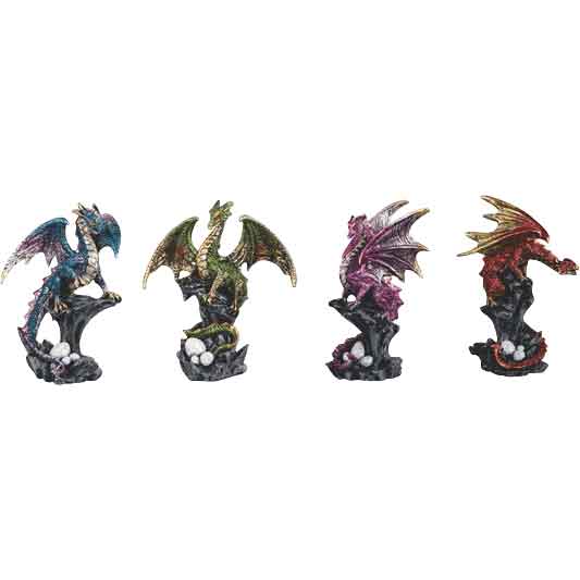 Dragons Guarding Eggs Statue Set