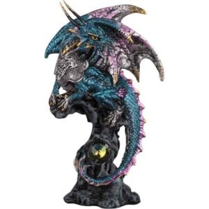 Blue Dragon Guarding Pearl Statue