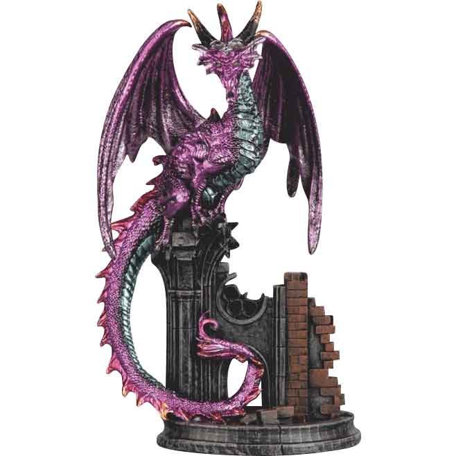 Purple Guardian Dragon Statue