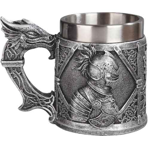 Medieval Crusader and Dragon Mug
