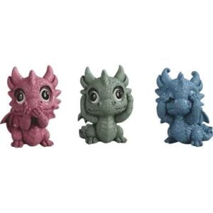 Mini No Evil Dragon Statue Set