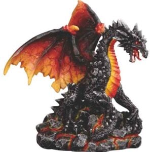 Black Dragon on Volcano Statue