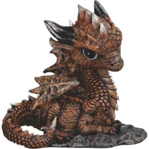 Brown Dragon Hatchling Statue