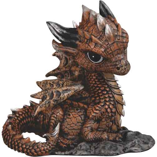 Brown Dragon Hatchling Statue