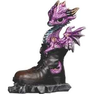 Purple Dragonling in a Boot Statue