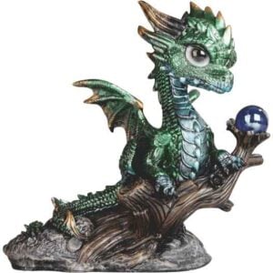 Dragon on Tree Branch with Orb Statue