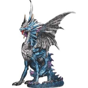 Blue Silverwing Dragon Statue