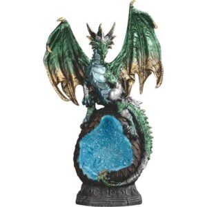 Green Armored Dragon on Geode Statue