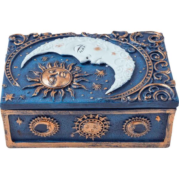 Celestial Sun and Moon Trinket Box