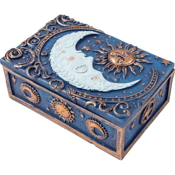 Celestial Sun and Moon Trinket Box