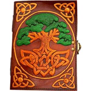 Green Tree of Life Leather Embossed Journal