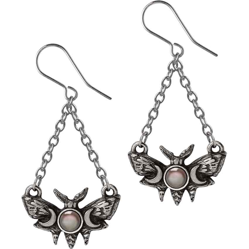 Lunar Moth Dropper Earrings