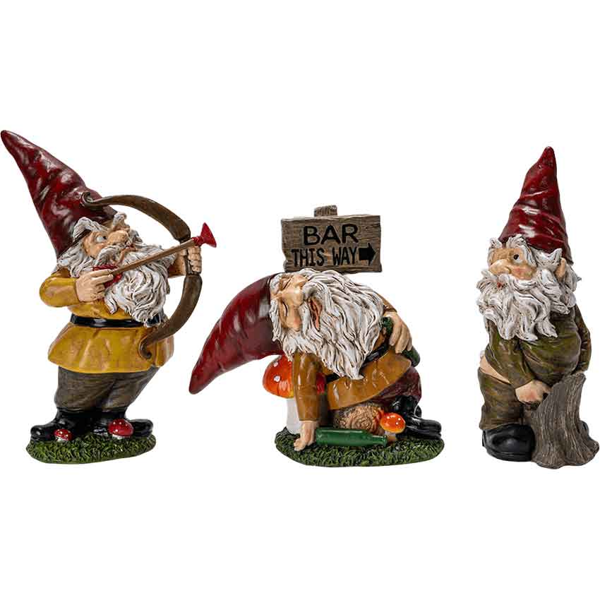 Naughty Gnome Statue Set