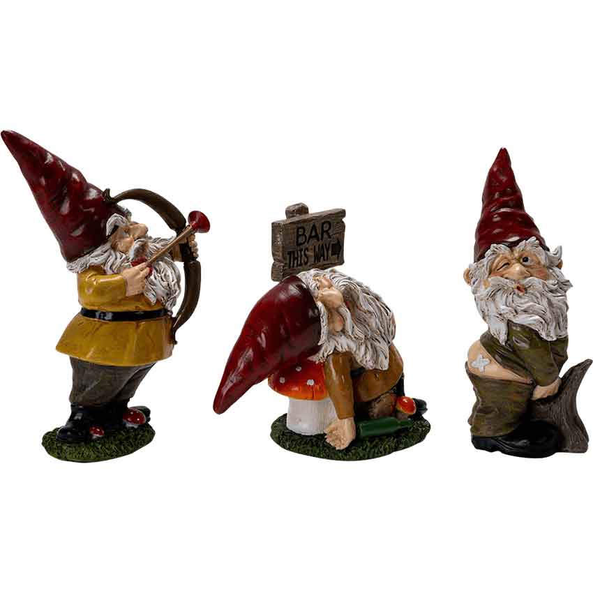 Naughty Gnome Statue Set