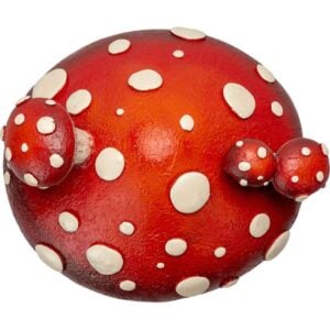 Red LED Mushroom House Statue