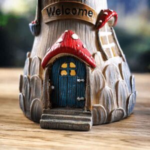 Tall LED Mushroom House Statue