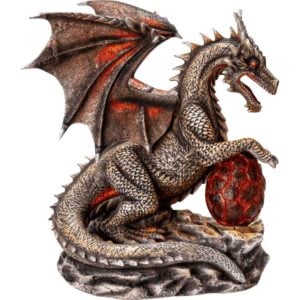 Fire Dragon with LED Egg Statue