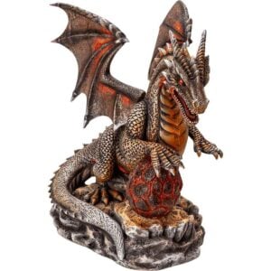 Fire Dragon with LED Egg Statue