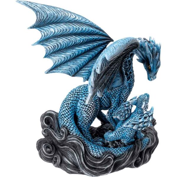 Water Dragon with Hatchling Statue