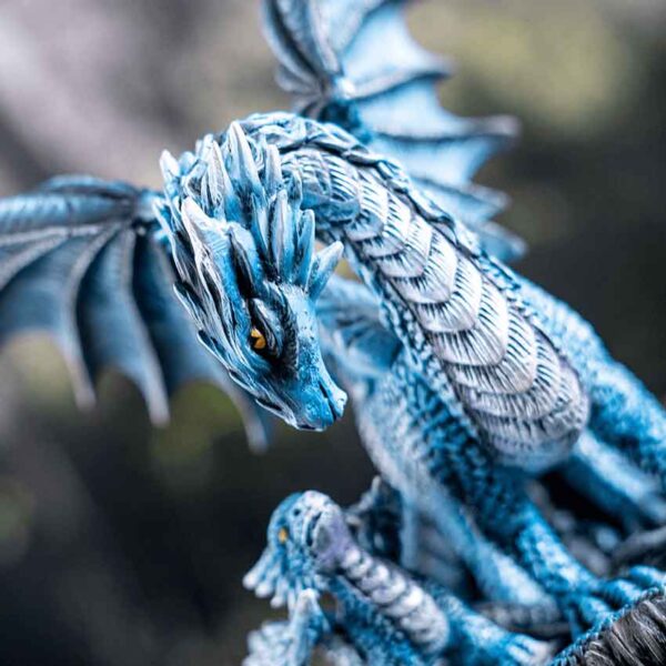 Water Dragon with Hatchling Statue