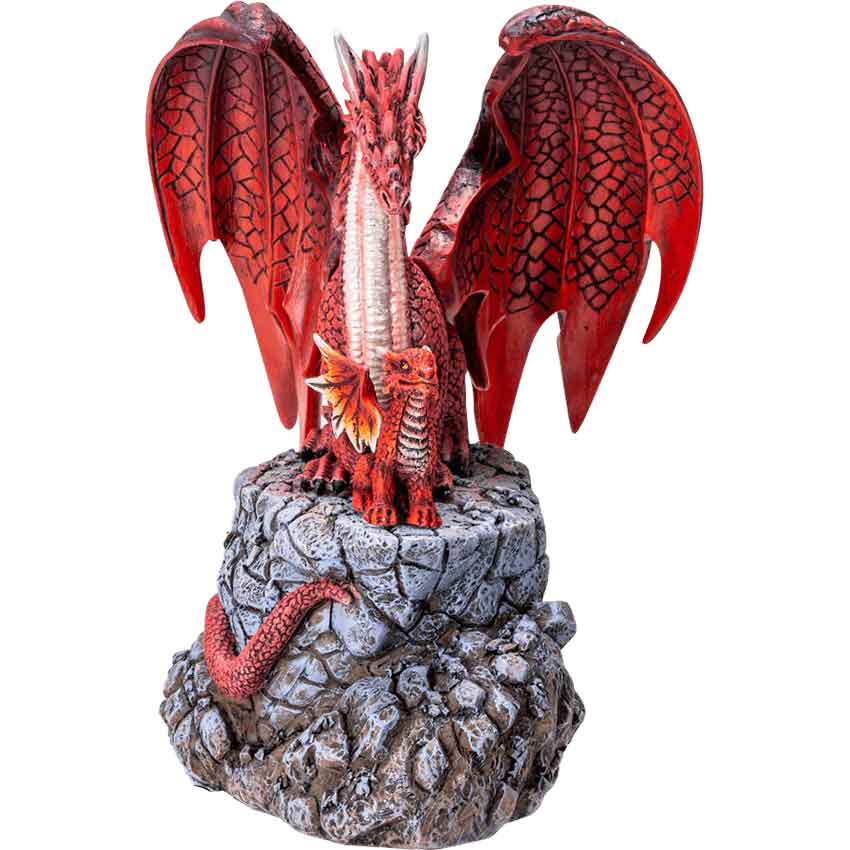 Fire Dragon with Hatchling Statue