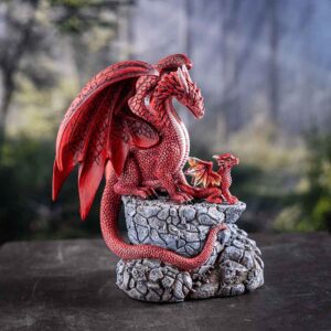Fire Dragon with Hatchling Statue