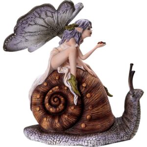 Fairy Riding Snail Statue