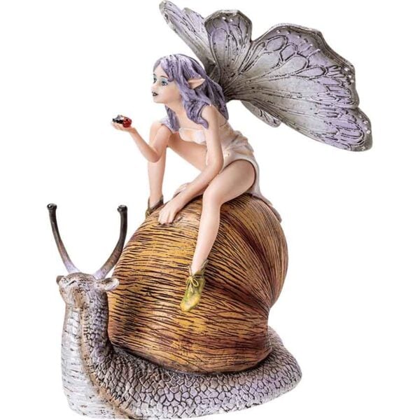 Fairy Riding Snail Statue