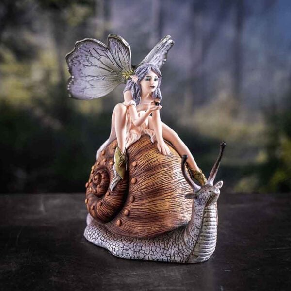 Fairy Riding Snail Statue