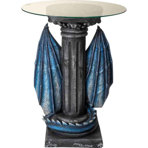 Blue Guardian Dragon with Sword Table