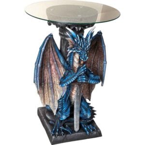 Blue Guardian Dragon with Sword Table