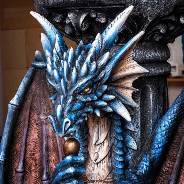 Blue Guardian Dragon with Sword Table