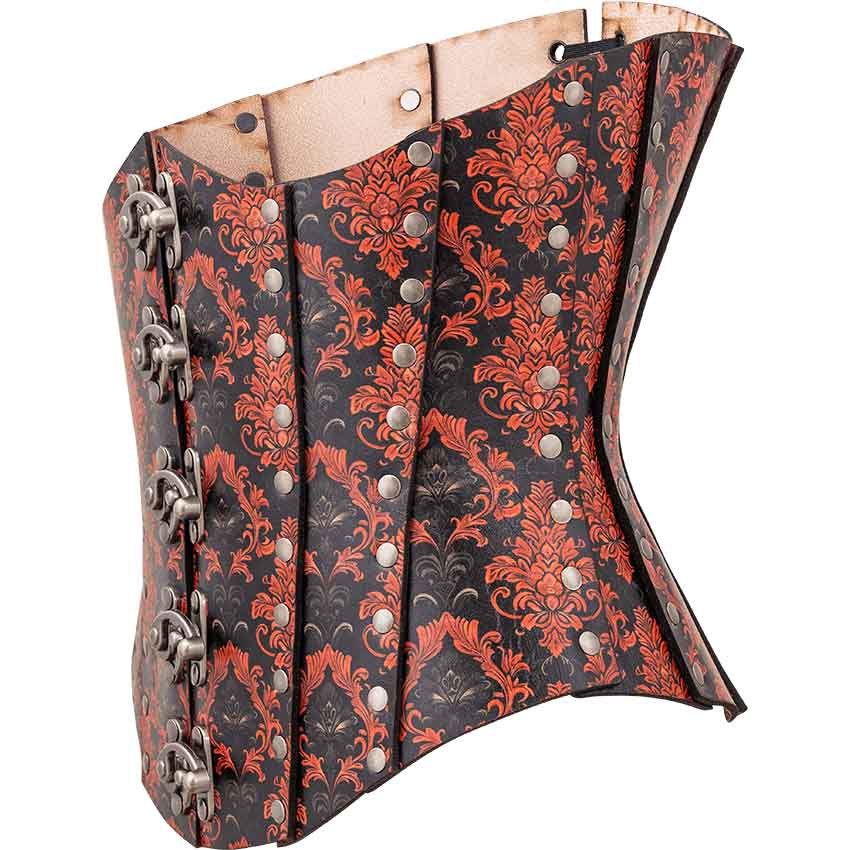 Gothic Damask Leather Corset