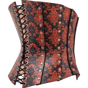 Gothic Damask Leather Corset