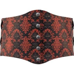 Gothic Damask Snap Front Waist Cincher