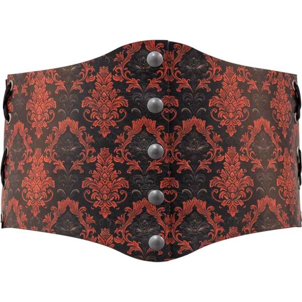 Gothic Damask Snap Front Waist Cincher