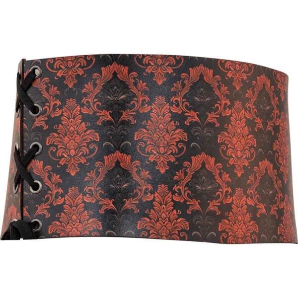 Gothic Damask Snap Front Waist Cincher
