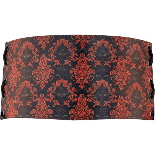Gothic Damask Snap Front Waist Cincher