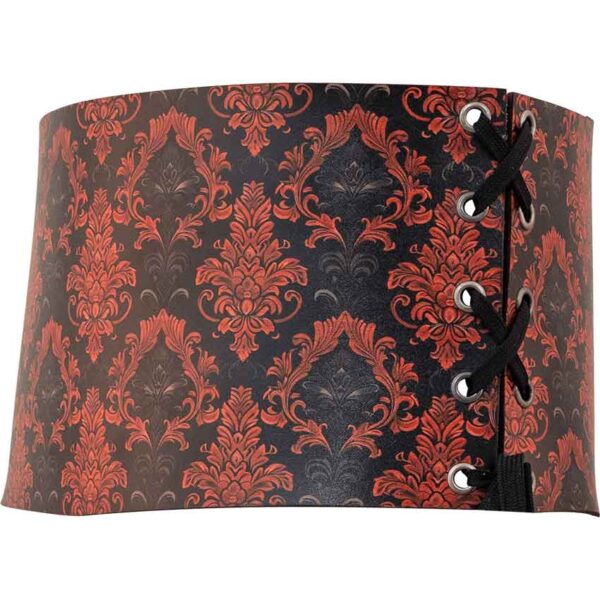 Gothic Damask Snap Front Waist Cincher
